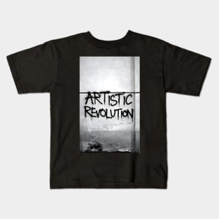 Artistic Revolution Graffiti Wall Photo Kids T-Shirt